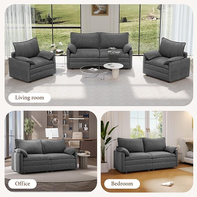 Vesgantti 74" Loveseat Sofa for Living Room, Comfy Cloud Couch Deep Seat