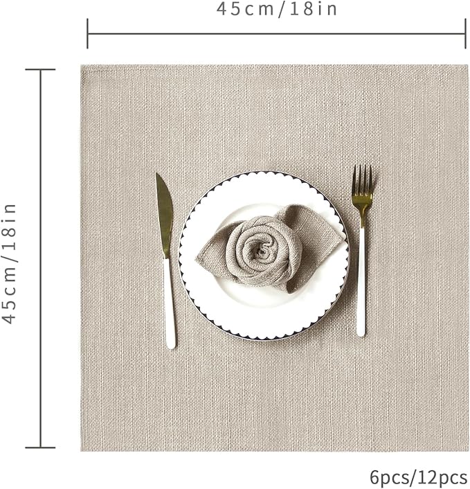 BALCONY & FALCON Cloth Napkins Set of 6 Washable Linen Napkins Absorbent