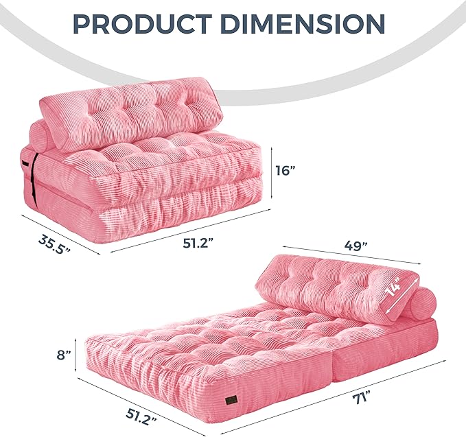 MAXYOYO Folding Sofa Bed, Convertible Sleeper Chair