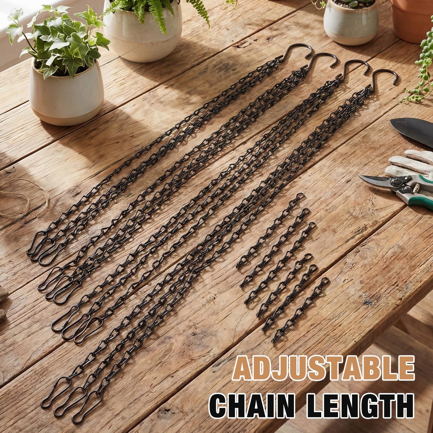 Otoolling 20 Pack 23 Inch Hanging Basket Chain Plant Hanging Chains with Hook Flower Pot Hangers Metal Plant Hanger Replacement Pot Holder for Planters, Bird Feeders and Lanterns