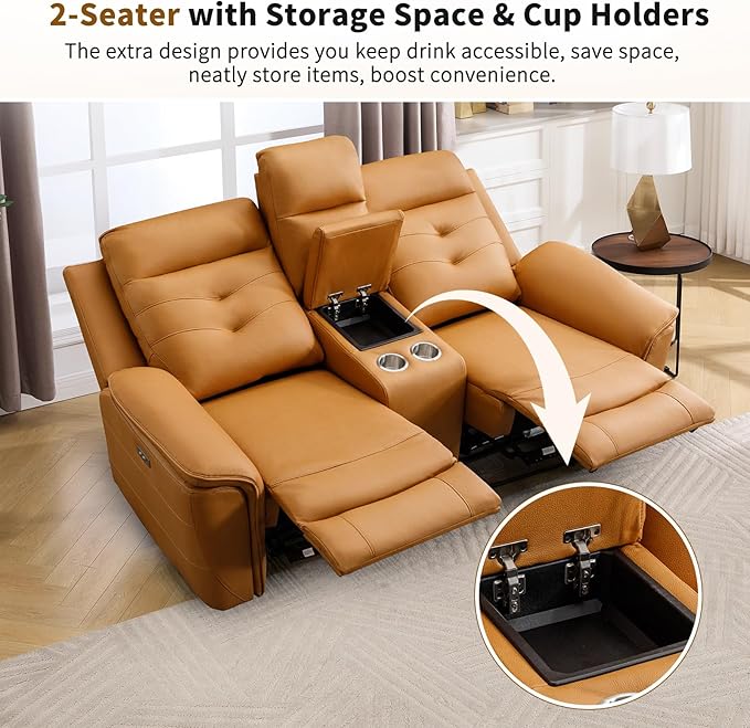 ANJ Oversized Power Reclining Loveseat Sofa Set of 2