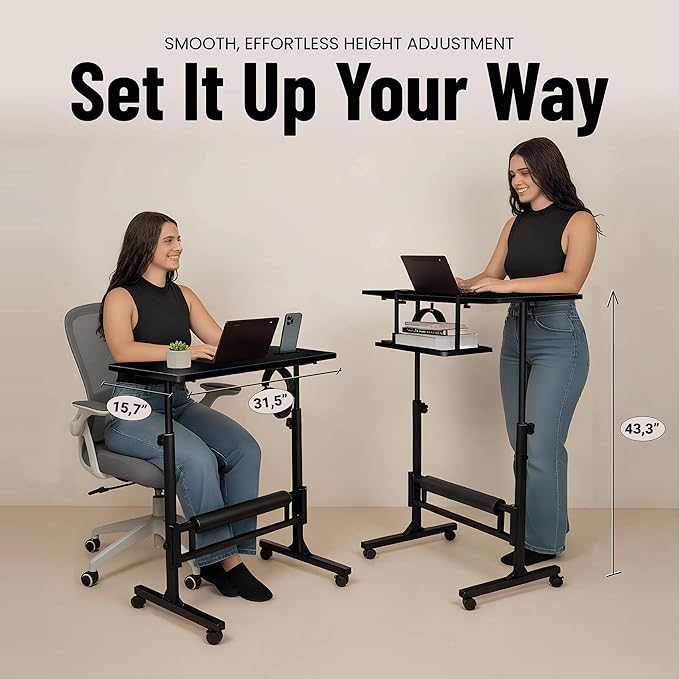 Model 2026 Adjustable Height Rolling Desk
