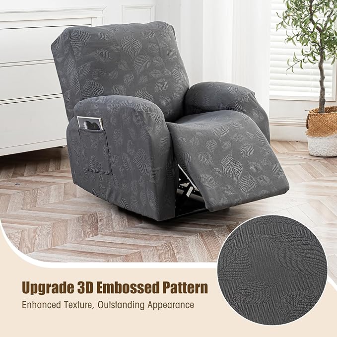 Gennia Recliner Chair Covers 3 Pieces Extra, Waterproof Jacquard Reclining