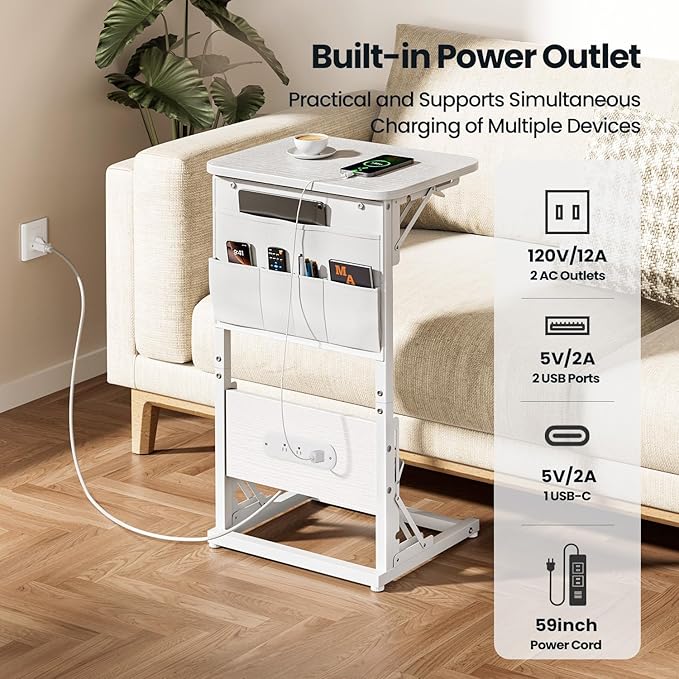 HLDIRECT C Shaped End Table