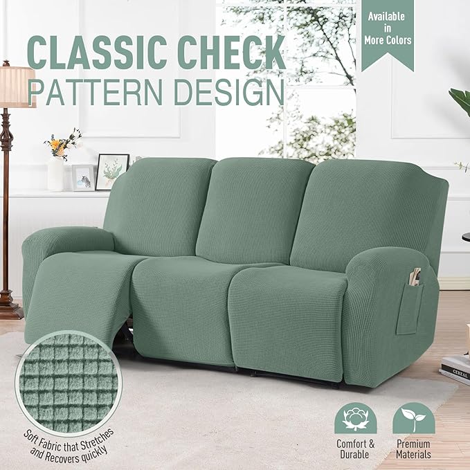 TAOCOCO Recliner Sofa Covers 8-Pieces Stretch Large Couch Covers