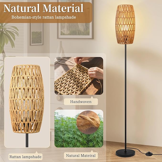 Ruiever Floor Lamp for Living Room, Farmhouse Floor lamp, Modern Standing lamp