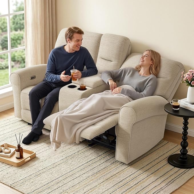 MCombo 78.3" Wall Hugger Power Loveseat Recliner Sofa