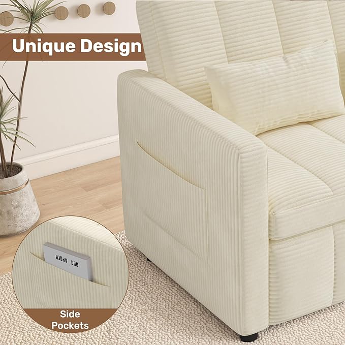 Nebuaegis Sleeper Sofa Bed, 3-in-1 Convertible Pull Out Couch