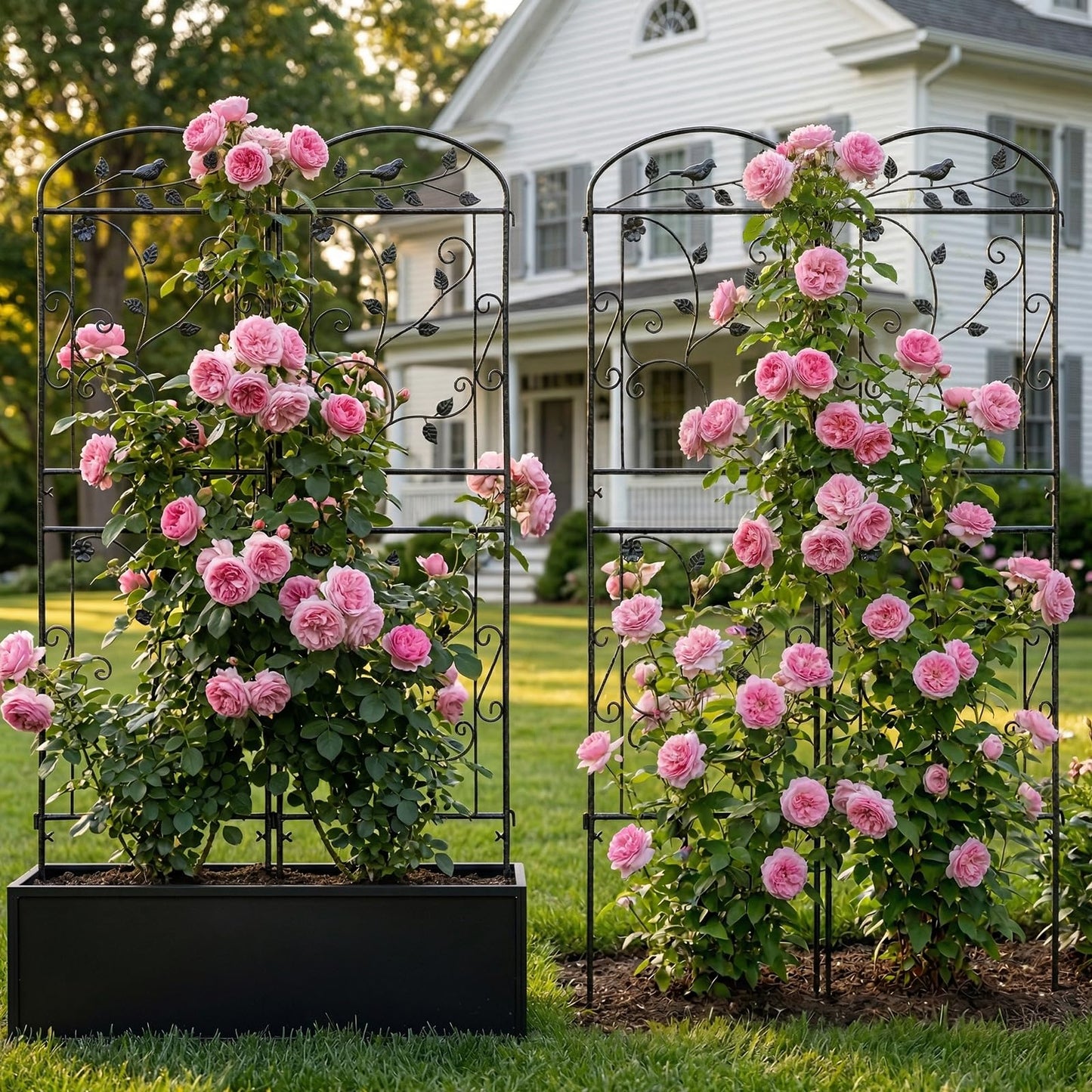 2 Pack Garden Trellis for Climbing Plants, 71 x 20 inch Rustproof Heavy Duty Metal Trellis for Climbing Rose Vine Clematis, Perfect for Premium Patio Decor & Luxury Outdoor Garden Design, Silver Gray