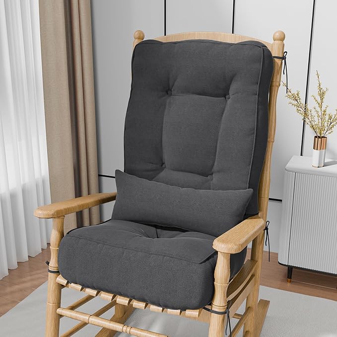 Rocking Chair Cushions with Pillow, Waterproof and Fade-Resistant Thicken