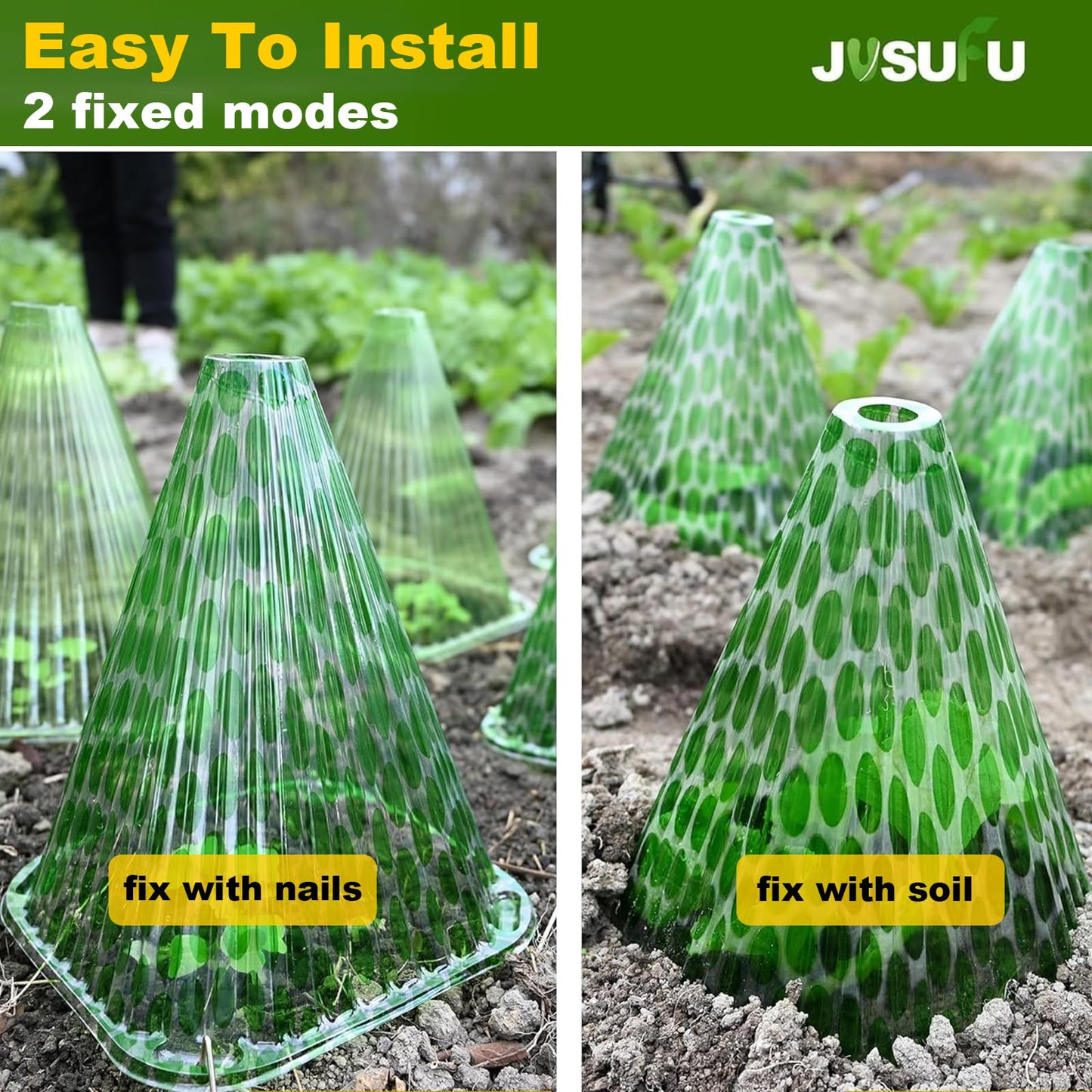 JUSUFU Garden Cloches for Plants,20 Pack Plant Covers Reusable Plant Bell Cover Protects Plants from Birds, Frost,Snails Etc.