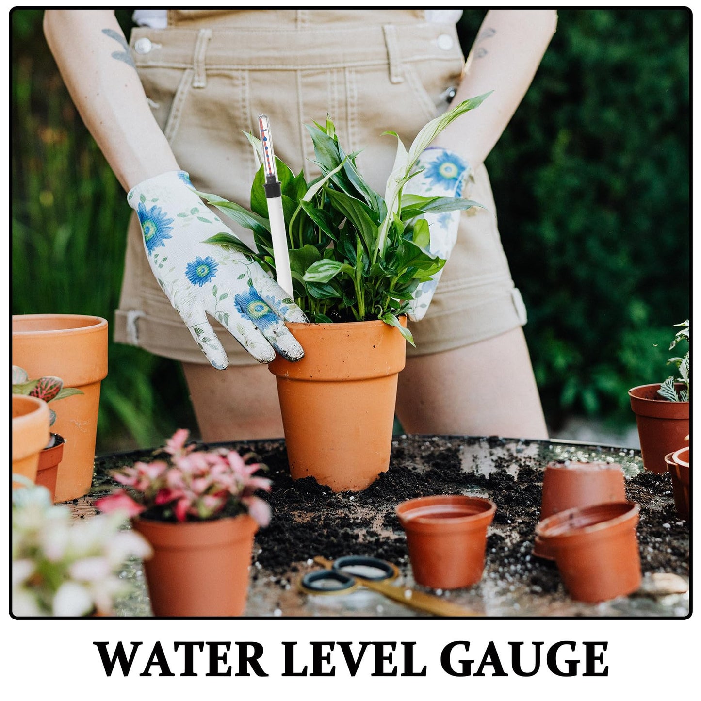PATKAW 2 PCS Plant Water Meter, 14.15 Inch Soil Moisture Sensor, Professional Water Level Indicator for Large Pots, Flower Boxes, Hydroponics and Greenhouse, White Watering Gauge for Indoor Plants