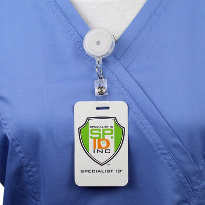 Bulk 100 Pack - Premium Clear Retractable Badge Reels with Alligator Swivel Clip on Back by Specialist ID (Translucent Clear)