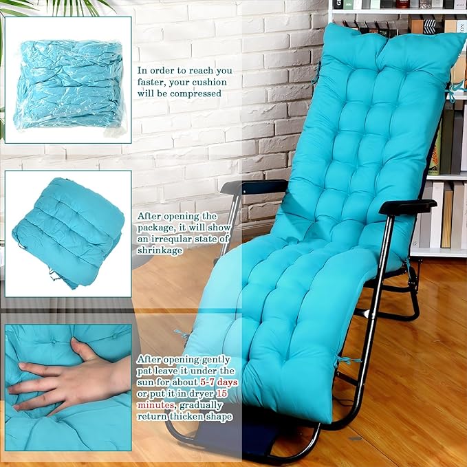 67 x 19 Inch Chaise Lounge Cushions Soft Lounge Chair Cushion Gravity Chair