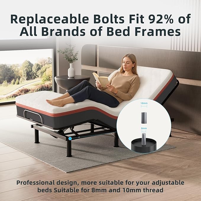 Adjustable 8-12 inch Bed Legs Metal Replacement Heavy Duty Leg M8 M10 Thread