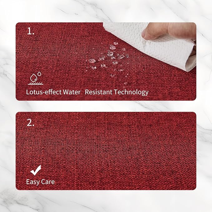 BALCONY & FALCON Placemats Set of 4 Faux Linen Cloth Place Mats Washable