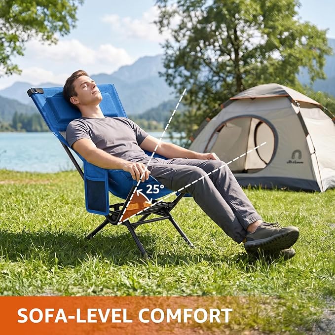 Armless Rocking Camping Chair for Adults, Portable Folding Outdoor Rocker