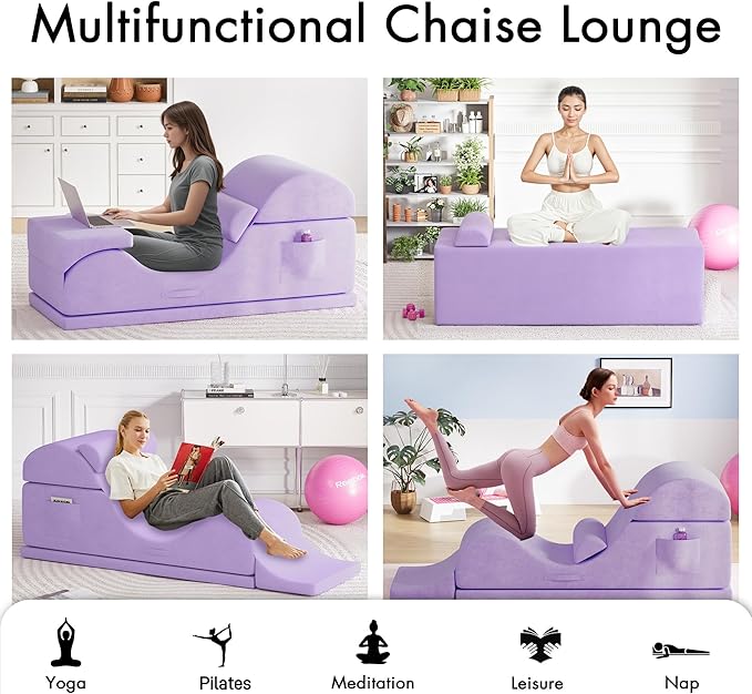 Convertible Yoga Chair for Adults, Ergonomic Foam Lounge