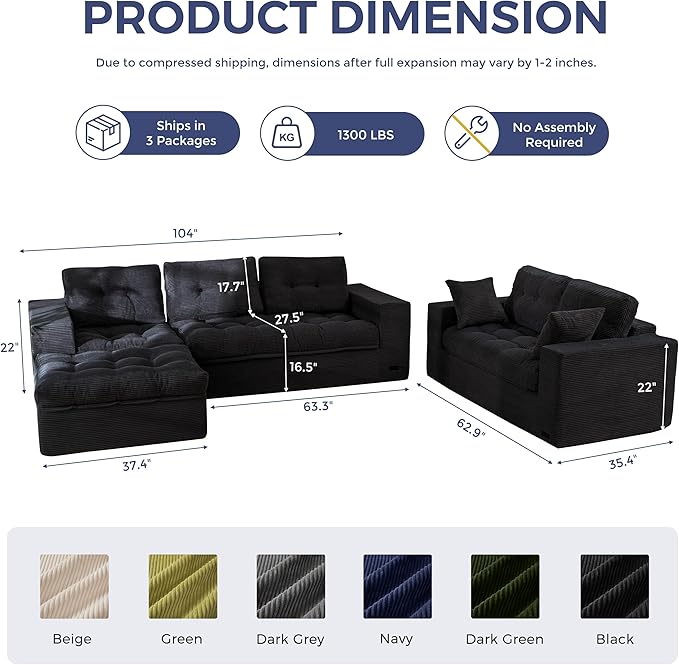 MAXYOYO Modular Sectional Sofa