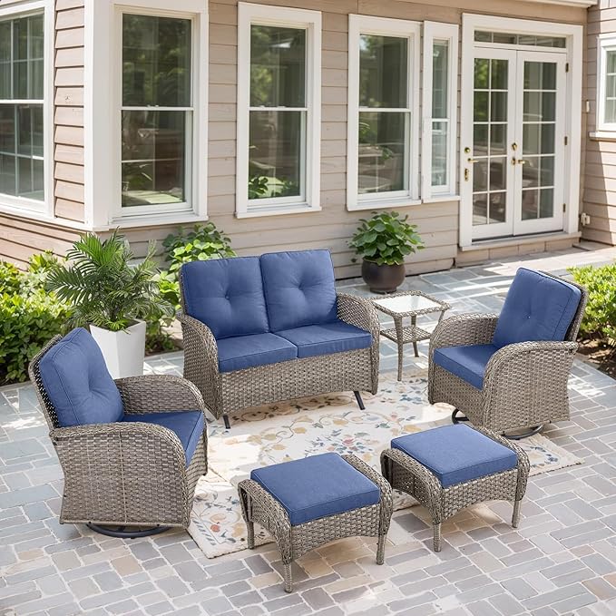 Belord 6 Pieces Wicker Patio Conversation Sets