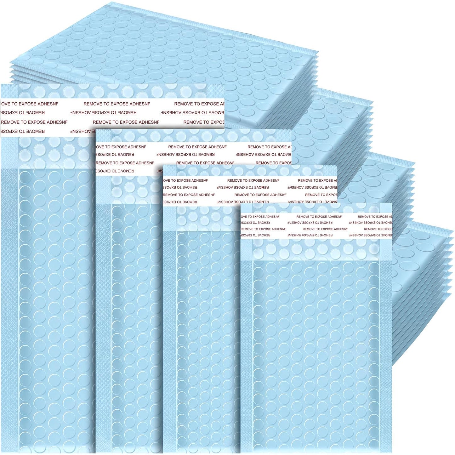 Henoyso 100 Pcs Bubble Mailer 4 Sizes Self Adhesive Waterproof Padded Envelopes Cushioning Seal Bubble Shipping Envelopes for Mailing Packaging Small Business Packing Supplies (Blue)
