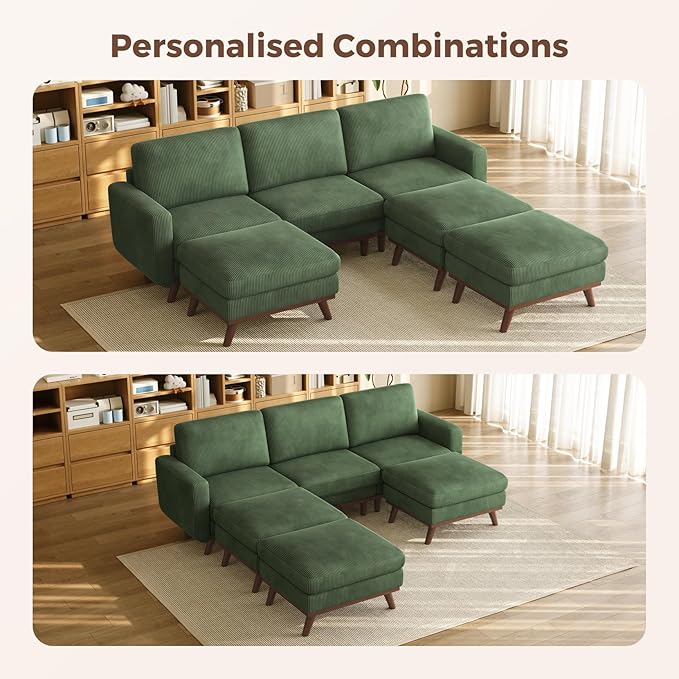 Vesgantti 97" Modular Sectional Sofa Green, Sectional Couch