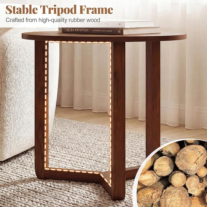 Giantex Round Nesting Coffee Table Set of 2, Wood Nesting End Tables
