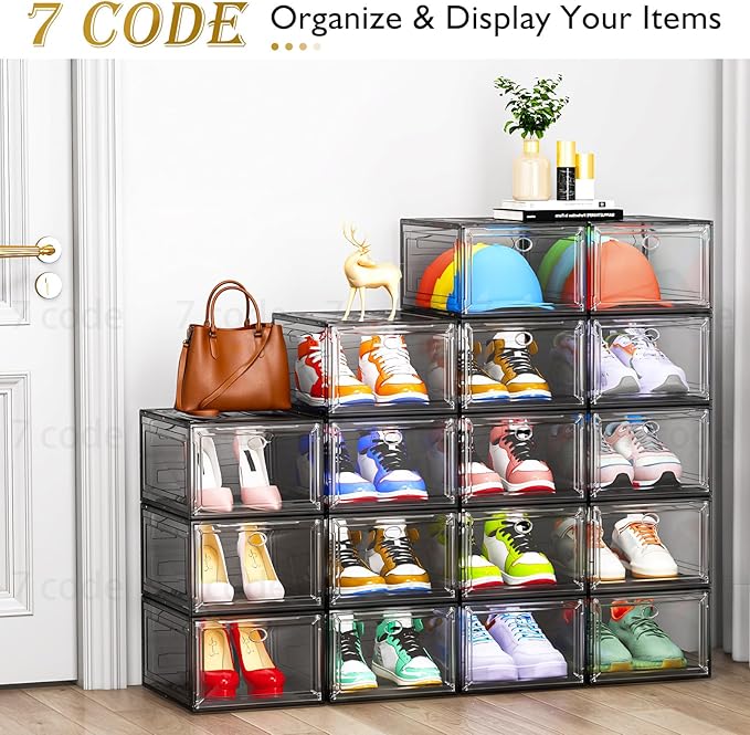 7 code Thicken & Sturdy Clear Shoe Storage Organizer