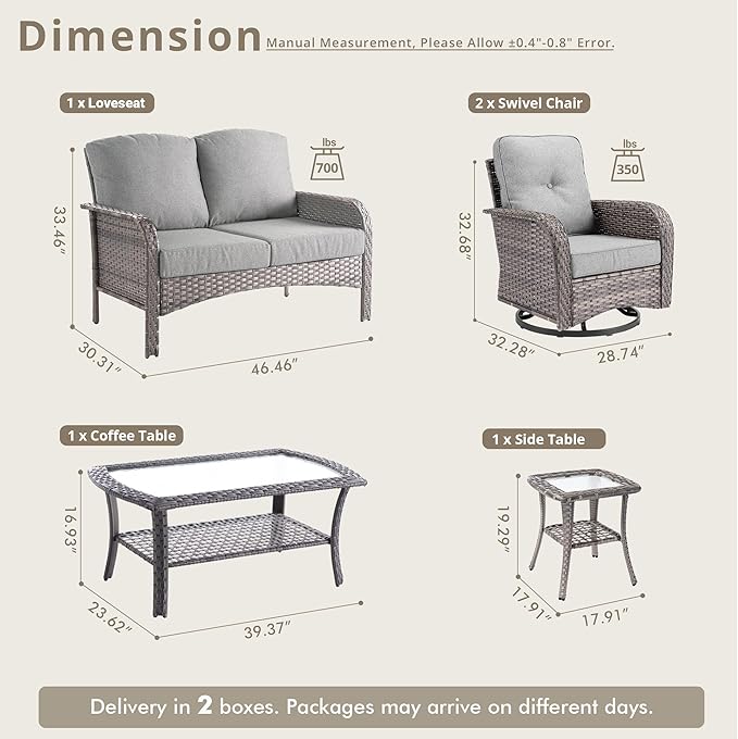 Weaxty Wicker Patio Furniture Set