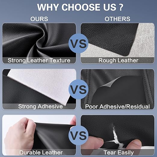 Self Adhesive Leather Repair Patch Kit, 31.4 in x 16 in Large Vinyl Leather