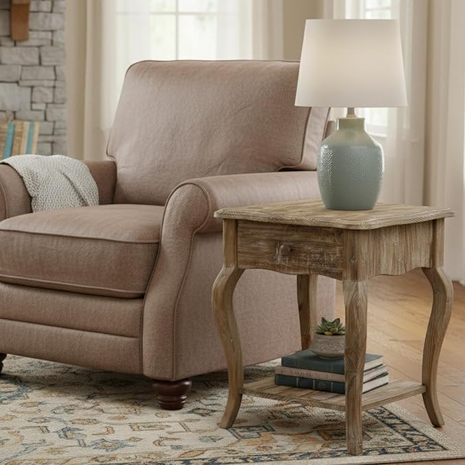 Austerity Rustic Solid Wood End Table