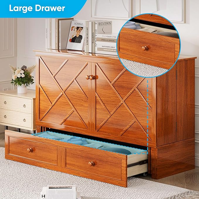 Mjkone Murphy Bed Queen, Cabinet Murphy Bed