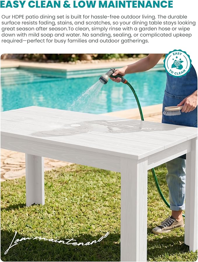 SERWALL HDPE Dining Set for 10 – 2 Tables, 8 Armless + 2 Armchairs. Includes 10