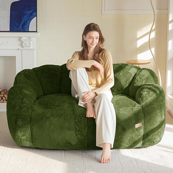 MAXYOYO Bean Bag Chair for Adults, Loveseat Floral Shaped Bean Bag Sofa
