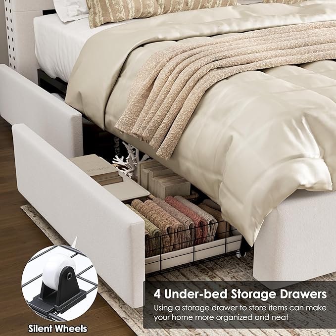 King Size Bed Frame 54" Tall Headboard