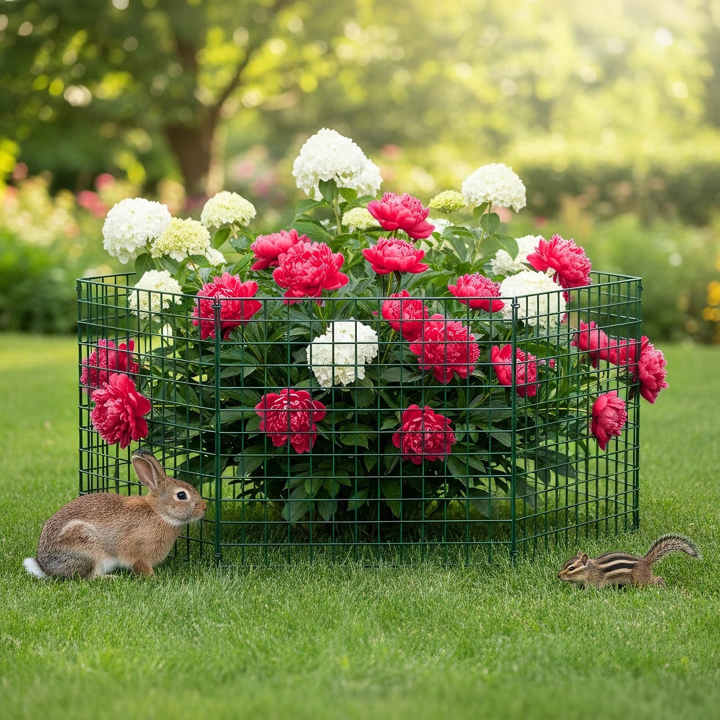 MQJIAZHI 18PCS Plant Protectors from Animals, 13"x13" Metal Plant Cages for Outdoor Plants, Reusable Plant Covers from Animals, Garden Cloche & Chicken Wire Cloche for Vegetables, Flowers, Seedlings