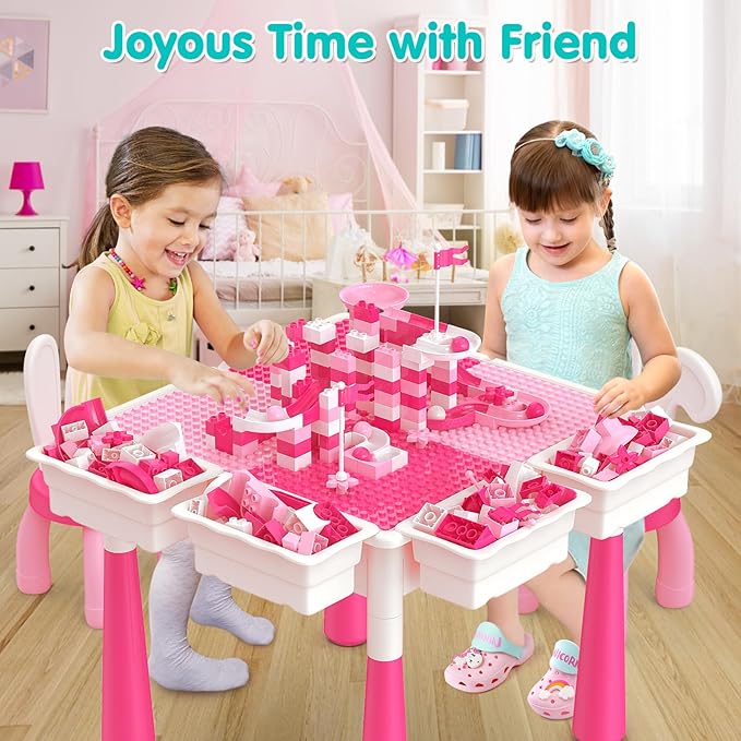 arscniek Toddlers Activity Table 7 in 1 Kids Activity Tables and Chairs Set