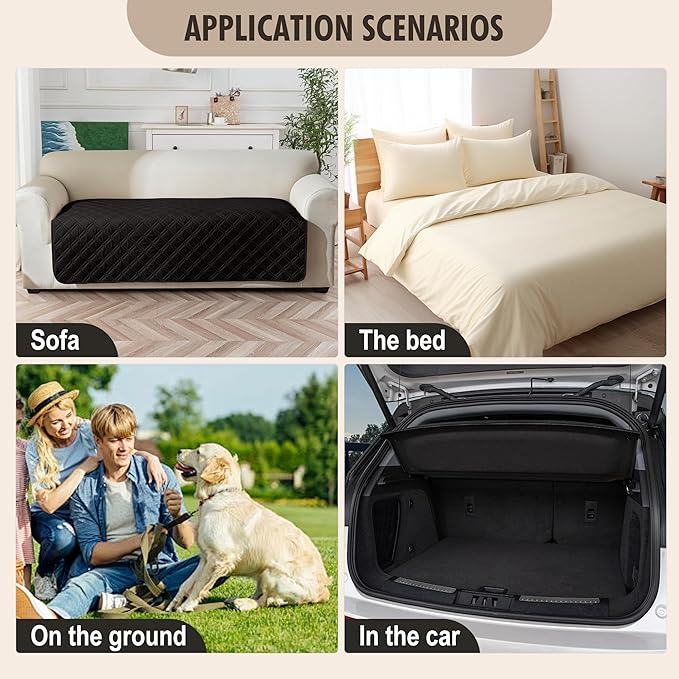 Genina Waterproof Couch Cover, Washable Anti-Slip 78inch Sofa Covers