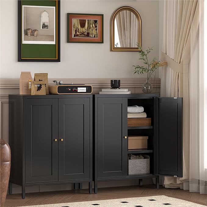 YAUWOH Small Metal Cabinet, Bathroom Storage Cabinet