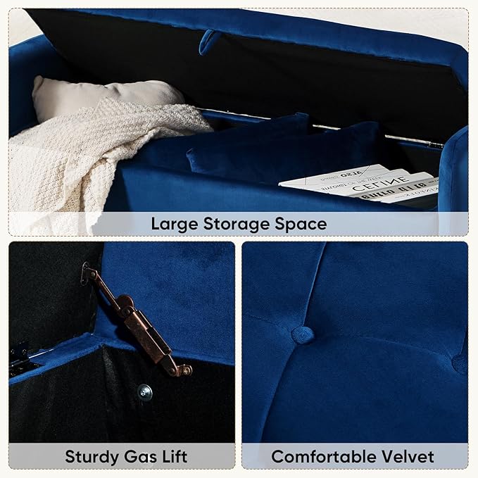 48" End of Bed Bench, Modern Storage Benches