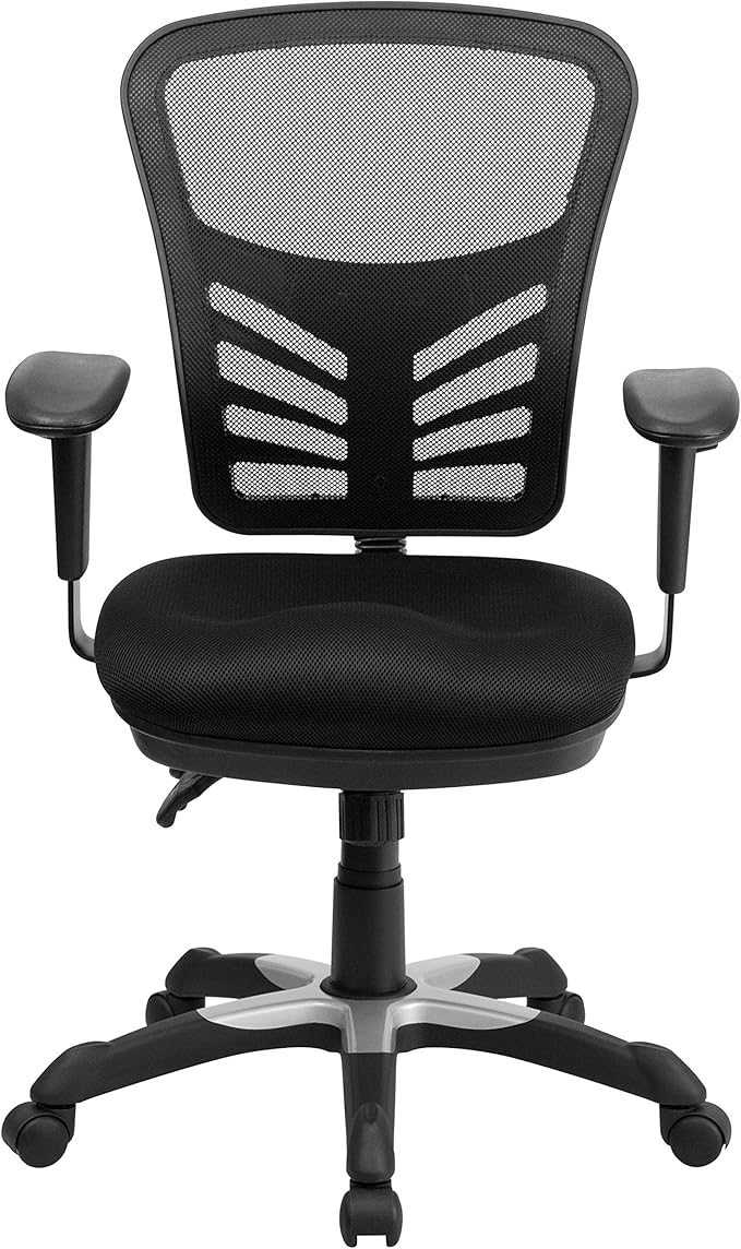 Flash Furniture Nicholas Mid-Back Black Mesh Multifunction Executive Swivel
