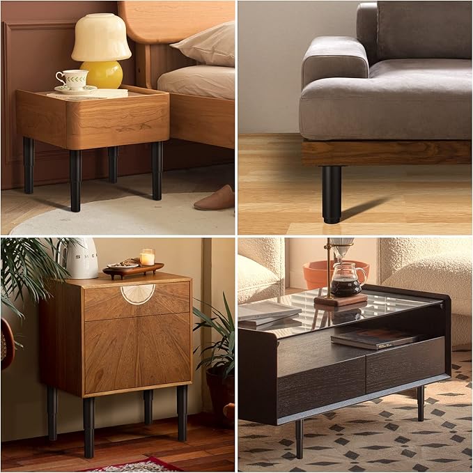7"-12" Metal Adjustable Legs, Adjustable Height Replacement Legs
