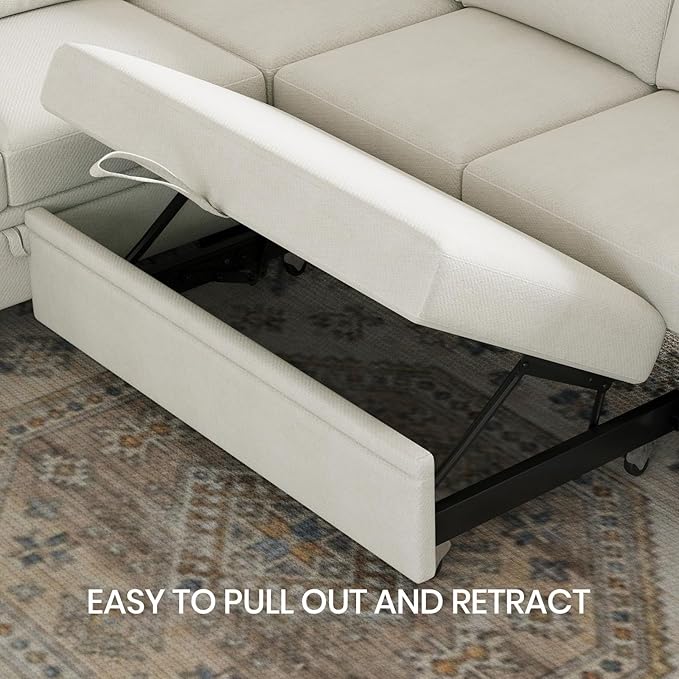 Belffin Chenille Sectional Sleeper Sofa