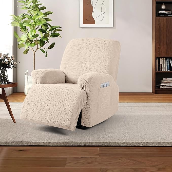VANSOFY Oversized Recliner Chair Cover, 4-Pieces Stretch Recliner Covers