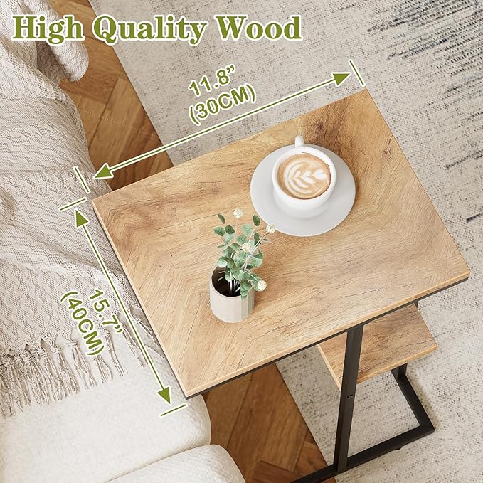 C Shaped End Table, Small Side Table