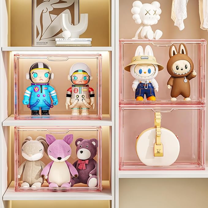 Clear Pink Acrylic Figure Display Case