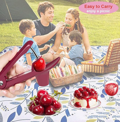 Cherry Pitter Tool Pit Remover, Cherry Core Remover Tool with Space-Saving Lock Design, Heavy-Duty Cherry Seed Remover for Kids/Making Cherry Jam