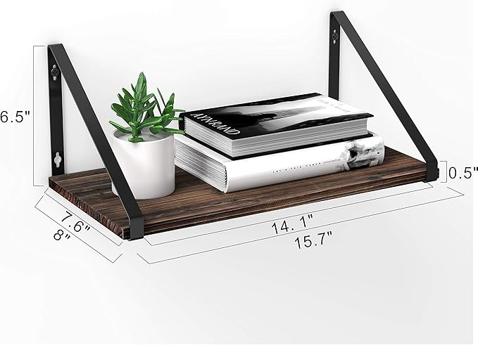 BAMEOS Floating Shelves Rustic Wood Wall Shelf Wall Mounted Shelves