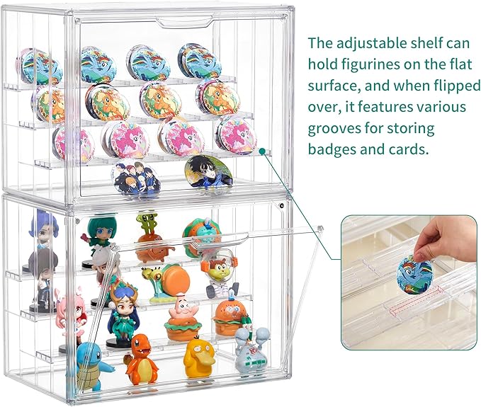 Attelite Acrylic Display Case, Upgrade 4 Tiers Clear Display Case