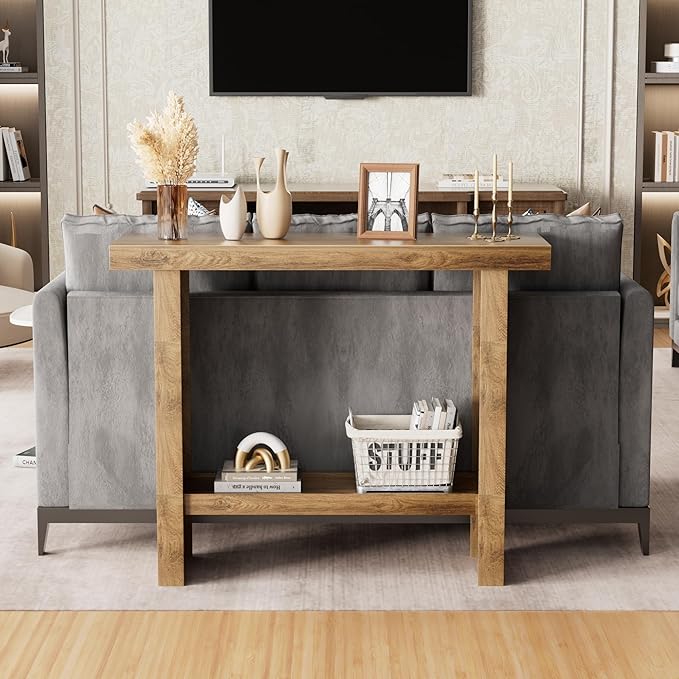 LIFECHOVY Farmhouse Wood Entryway Table Narrow Console Tables